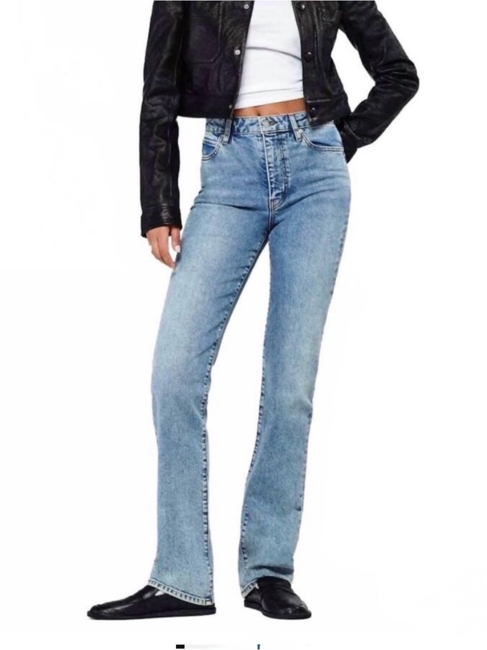 NWT FRAME "The Ruler" high-rise straight-leg jeans in a medium wash sz: 27